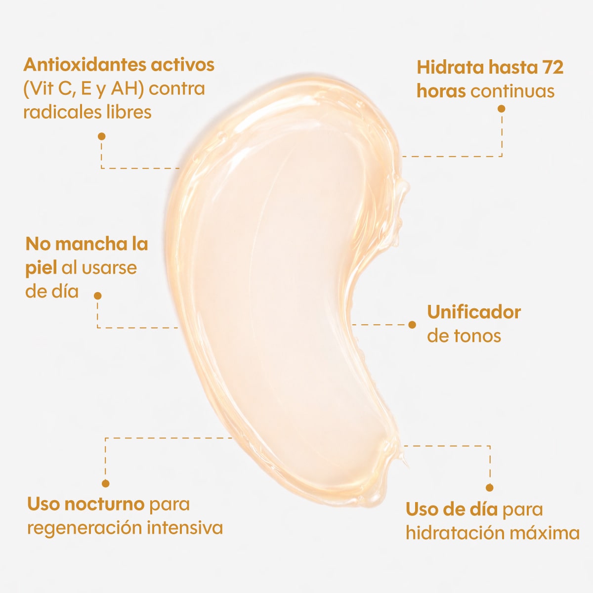 Sérum Facial con Ácido Hialurónico y Vitamina C, Unificador de Tono